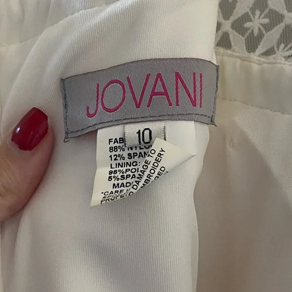 Jovani White Scuba Interview Dress - Picture 6 of 6